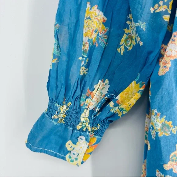 NEW Free People Carmella Mini Dress Blue Floral River Combo Boho Size XS - Picture 10 of 15